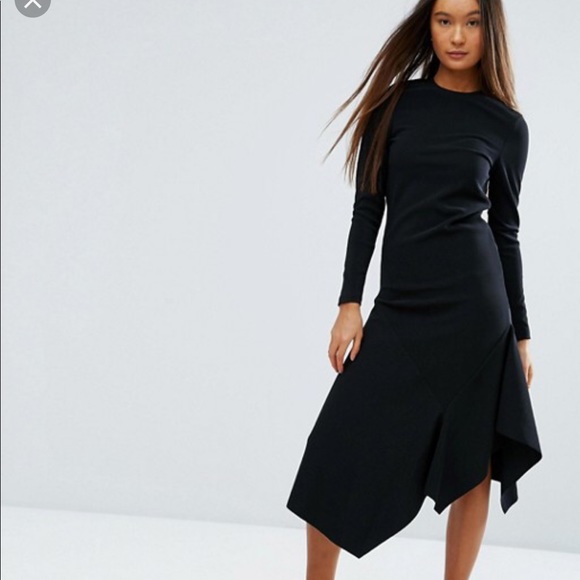 asos black ribbed dress